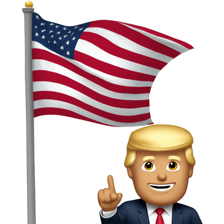 Trump waving a flag emoji