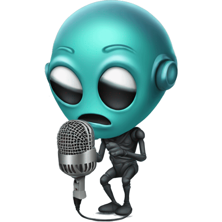 Alien with a microphone  emoji