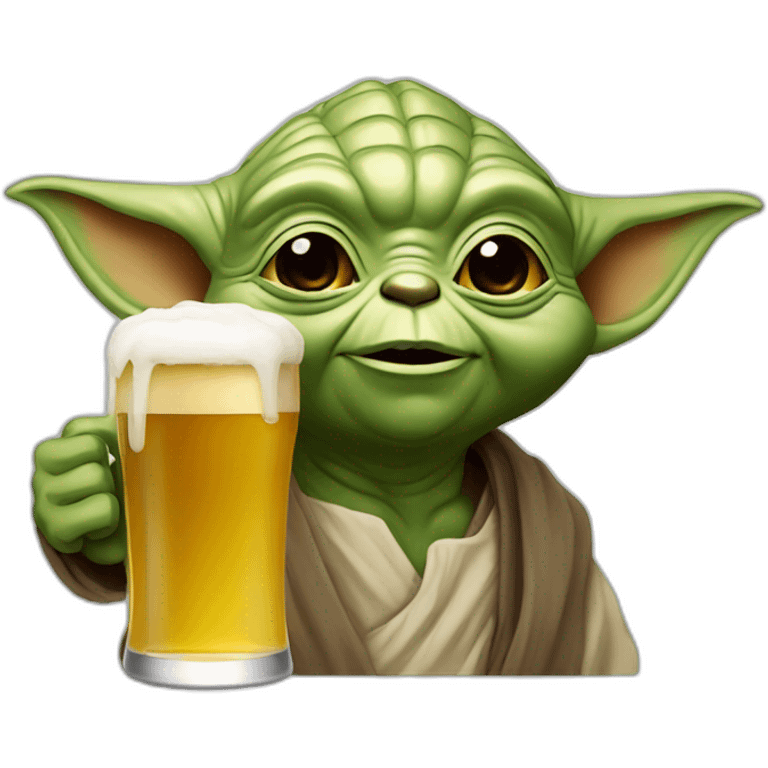 Yoda avec une biere emoji