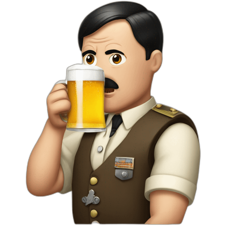 Hitler drinking a beer emoji