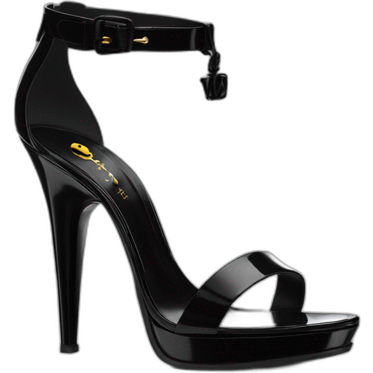 YSL TRIBUTE heel SANDAL black PATENT LEATHER emoji