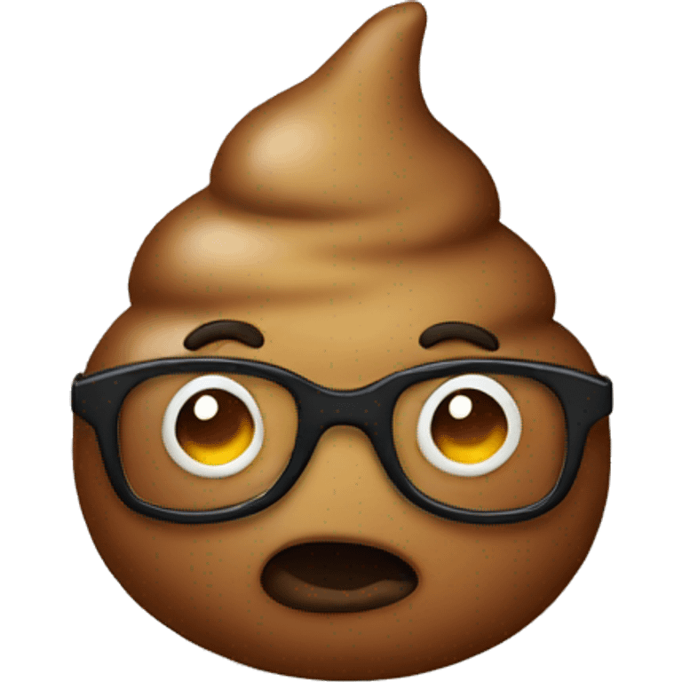 Poop with glasses emoji