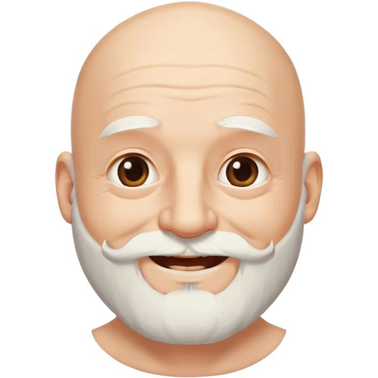 Older man with bald head and long bushy beard. He is very happy  emoji