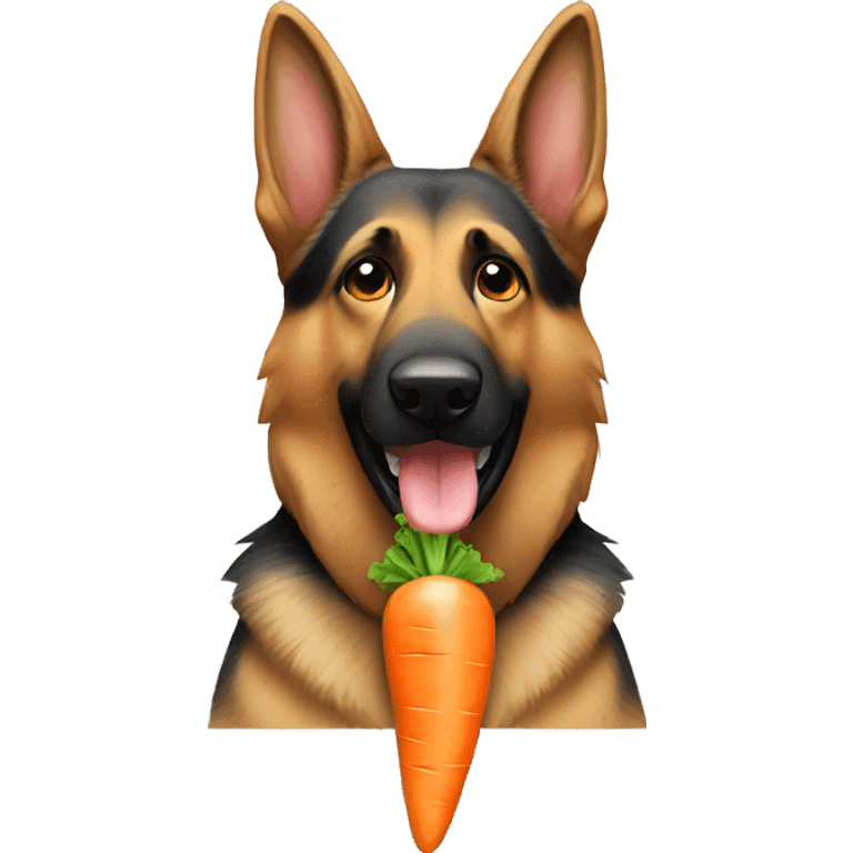 german shepherd with a carrot emoji