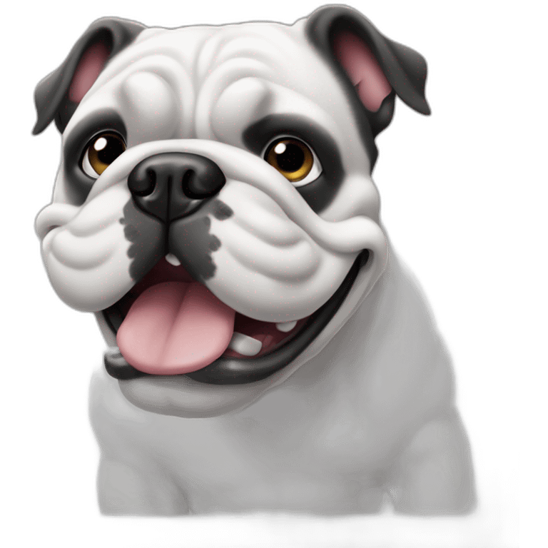 Bulldog francés blanco y negro  emoji