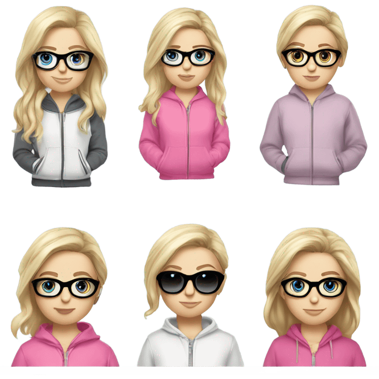 Beautiful-fair-haired-white-girl-pink-oversize-tracksuit-black-glasses-blue-eyes emoji