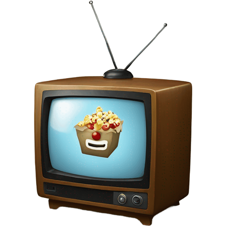 Tv with old Christmas film on emoji