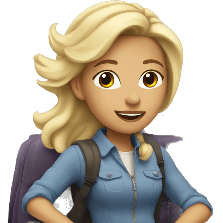 blonde riding on a plane emoji