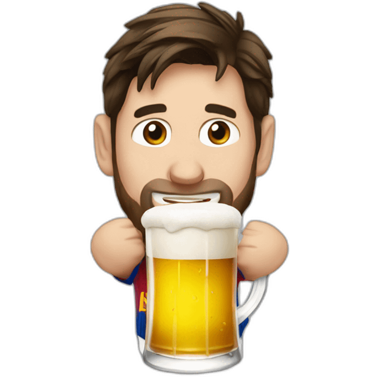 Messi tomando cerveza emoji