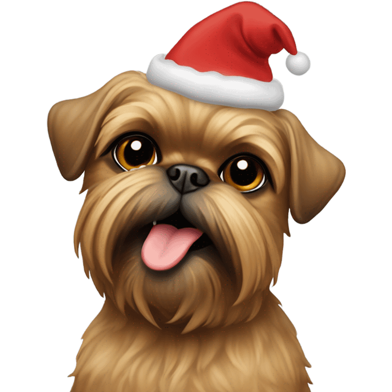 brussels Griffon Christmas hat  emoji