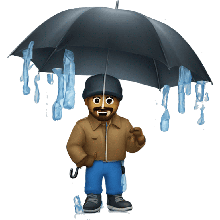 A ice cube under a umbrella  emoji