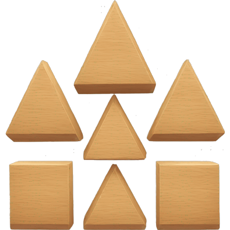 3 wooden blocks that when stacked become a triangle emoji