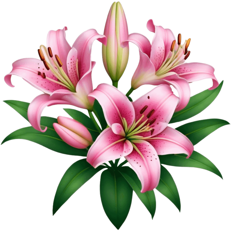 pink bouquet lily flower emoji