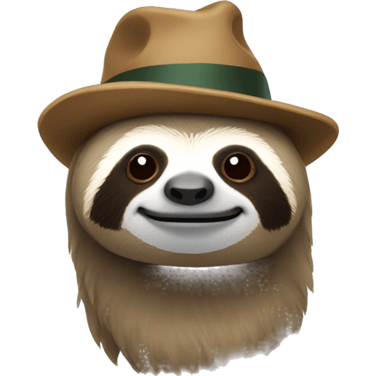 a sloth with a hat emoji