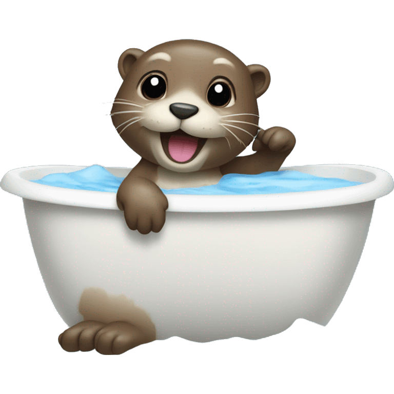 Create otter in bathtub emoji