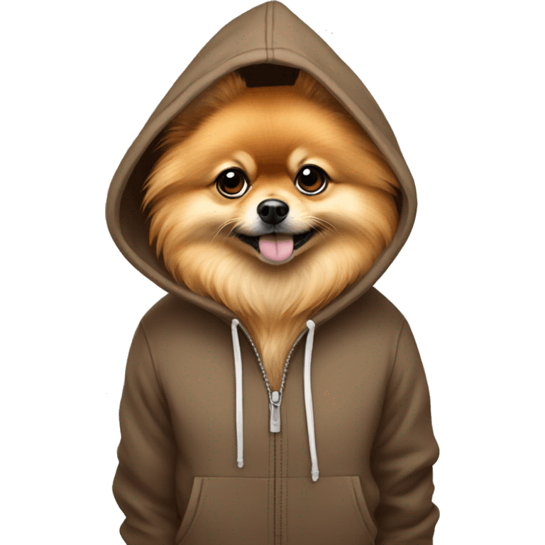 Pomeranian wearing a hoodie  emoji