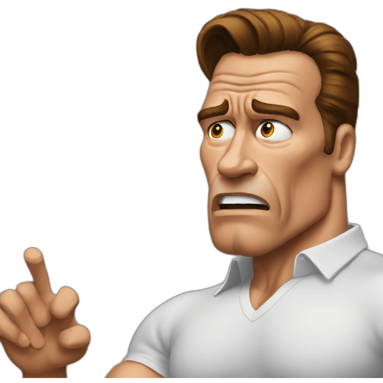 Perplexed Schwarzenegger emoji