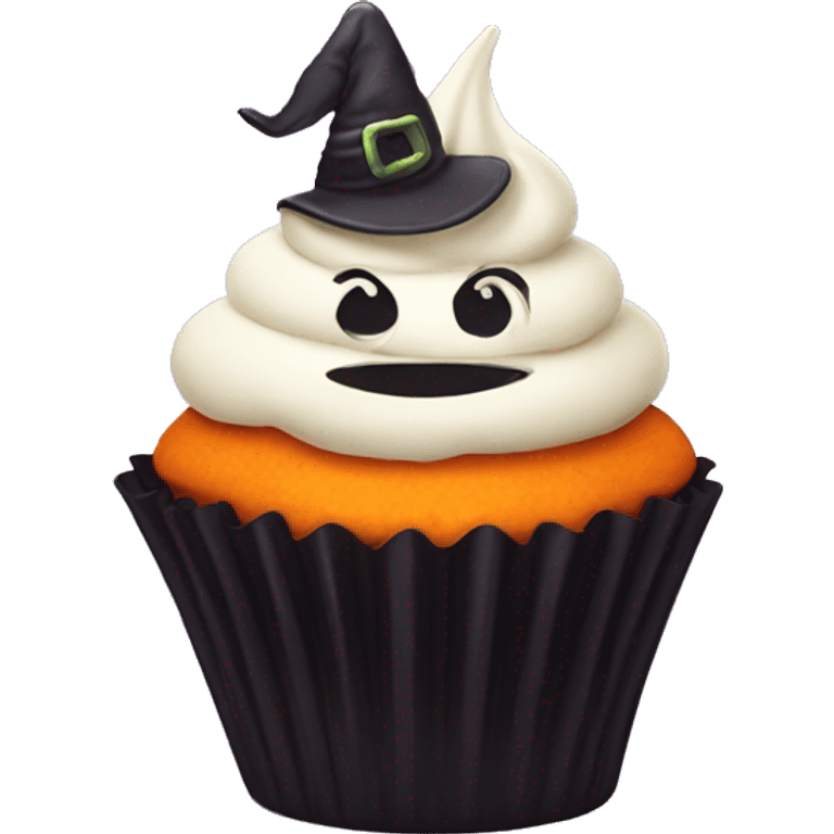 Happy Halloween cupcake emoji