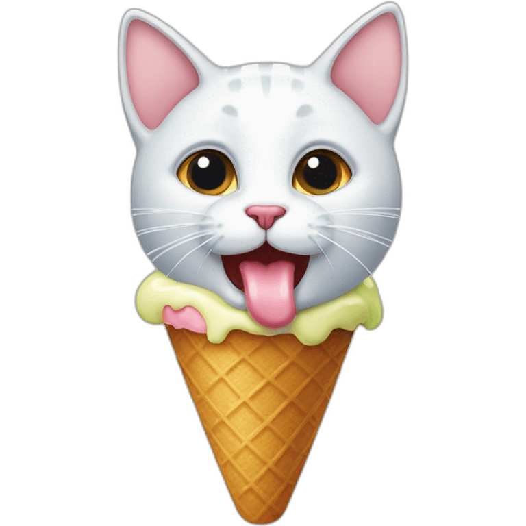 Cat licking ice cream emoji