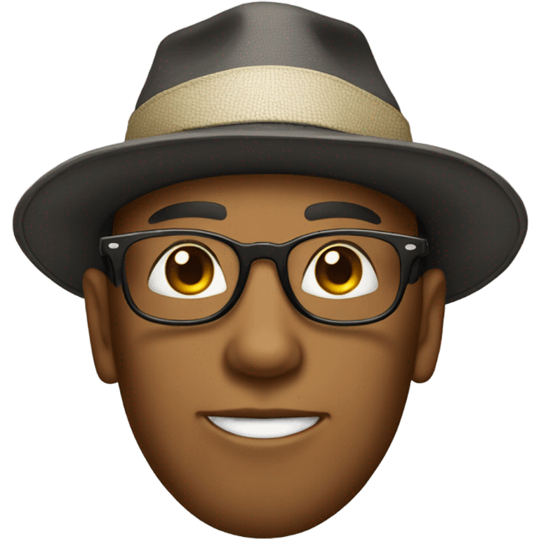 cool guy with glasses and hat emoji