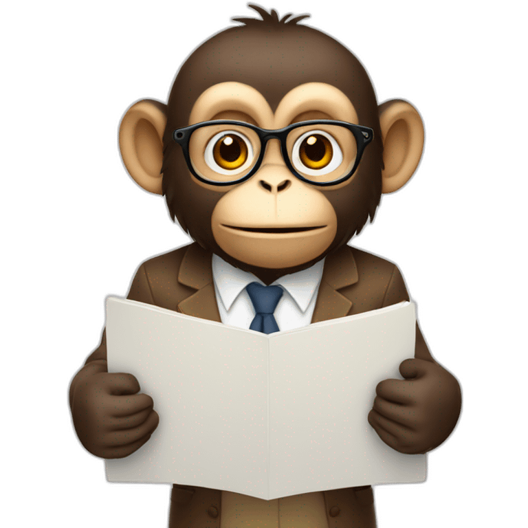 monkey professor hands holding a chart emoji