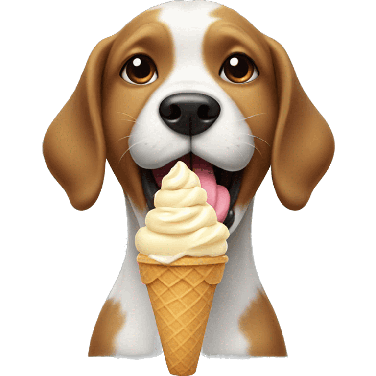 Dog licking ice cream emoji