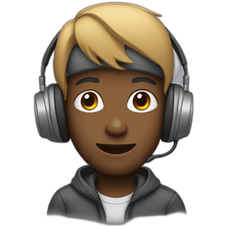 a boy wearing headphones emoji