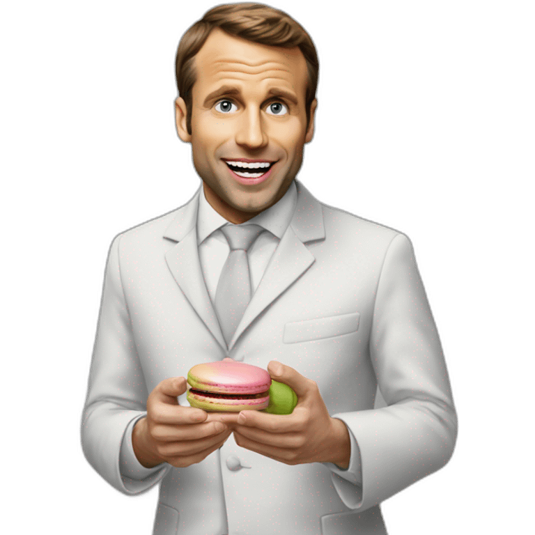 Macron eating macaron emoji