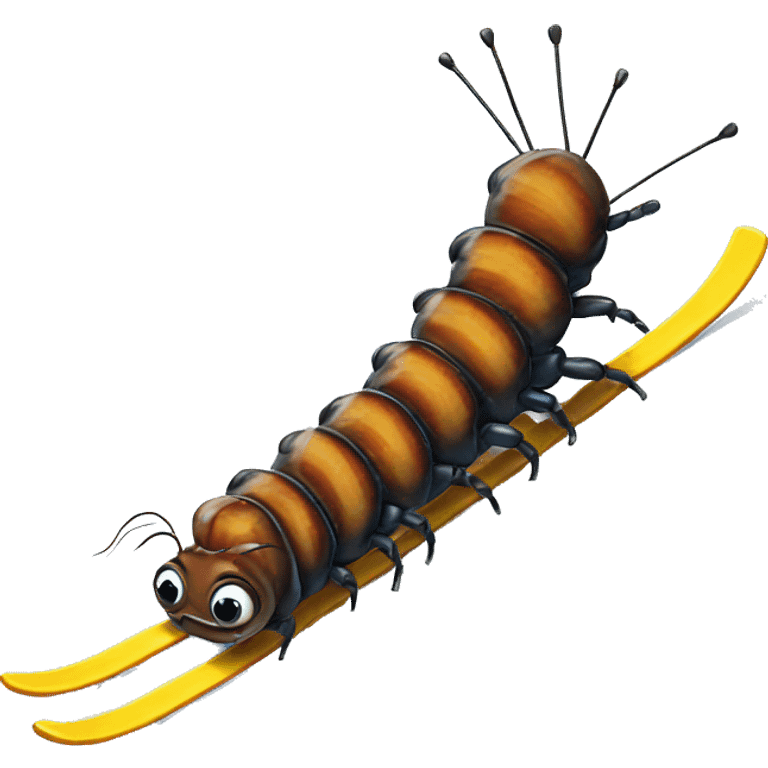 Centipede skiing emoji