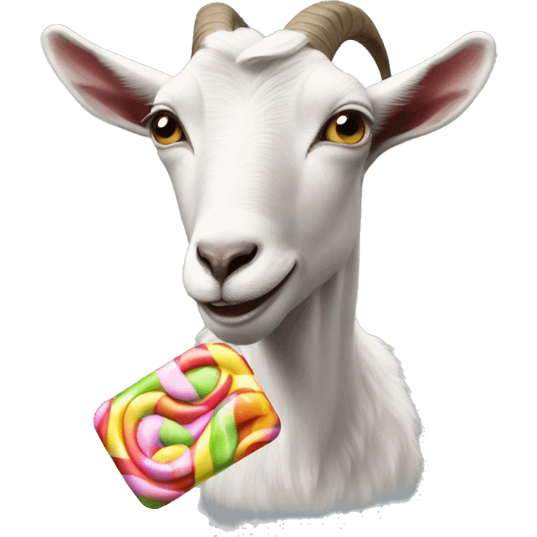 Goat eat candy emoji