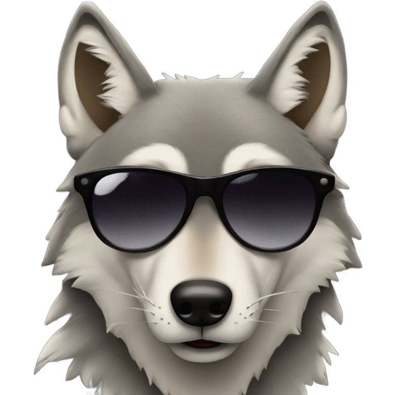 Wolf wearing sunglasses emoji