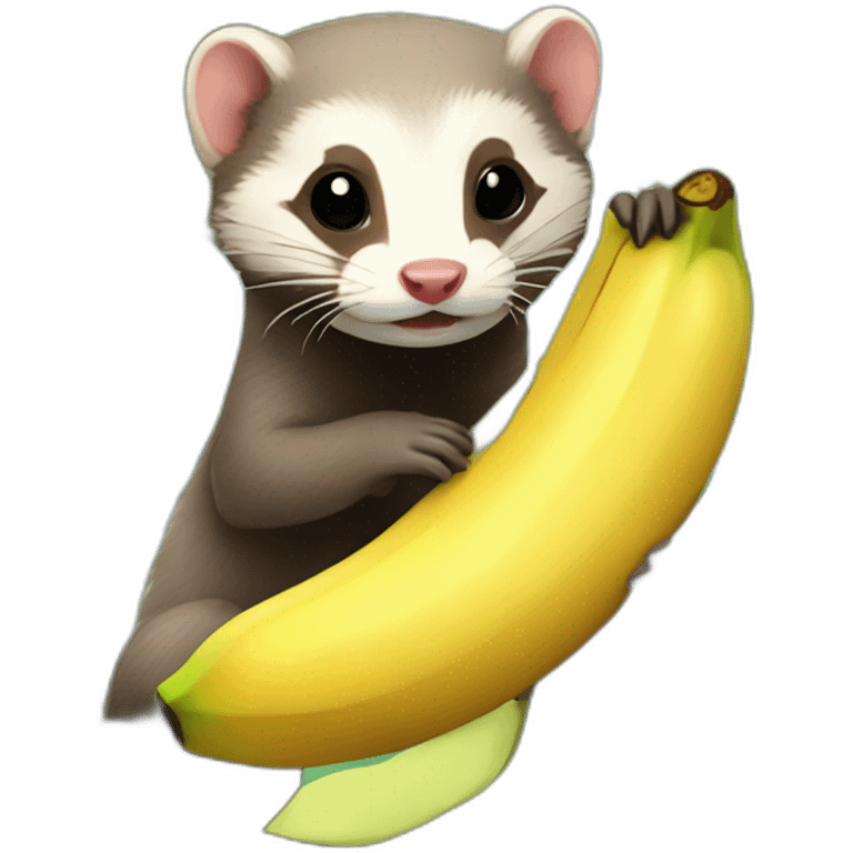 ferret eating a banana in a tree emoji