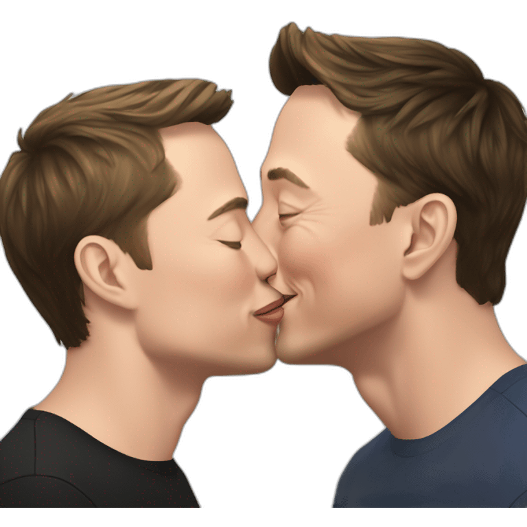 elon musk kissing zuck emoji