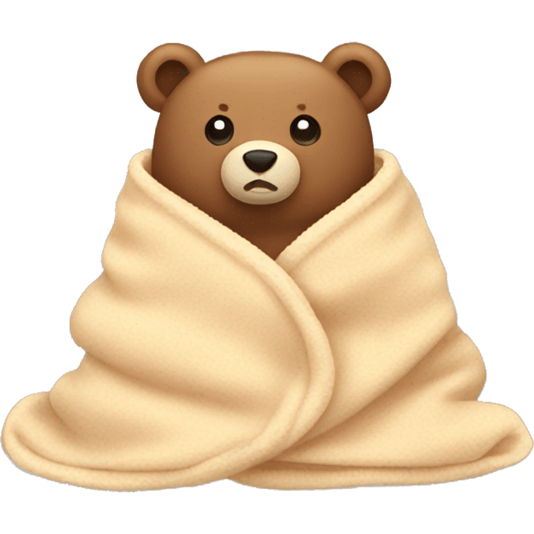 bear cozy in blanket emoji