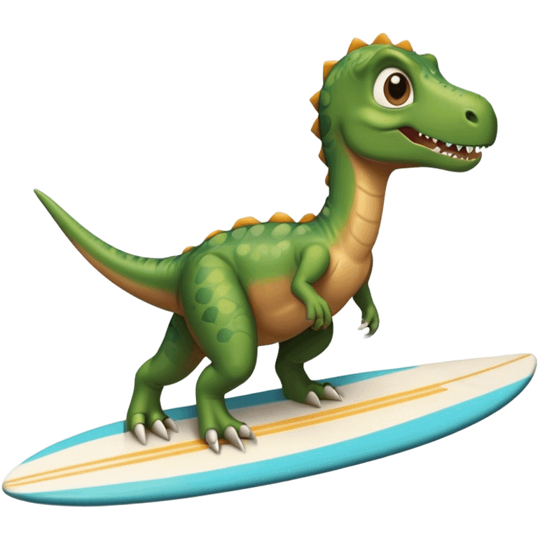 Dinosaur wit a surfboard  emoji