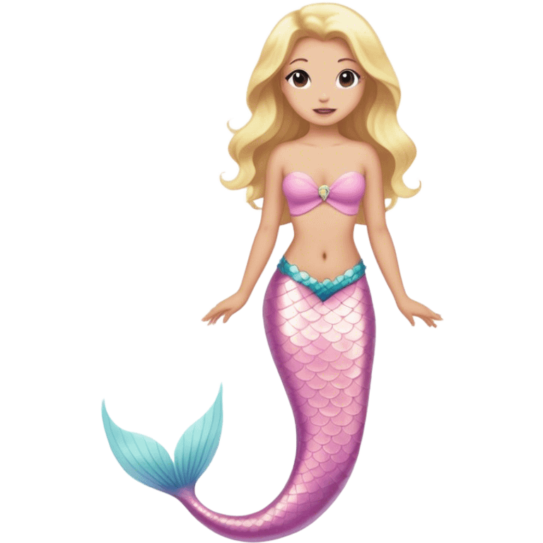 full body blonde light pink mermaid emoji