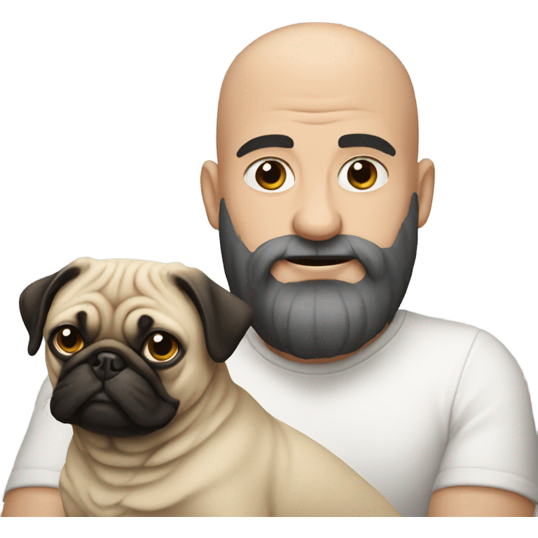 bald man with pug emoji