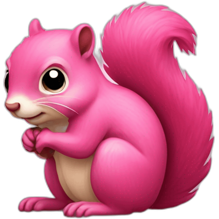 Pink sad squirrel emoji