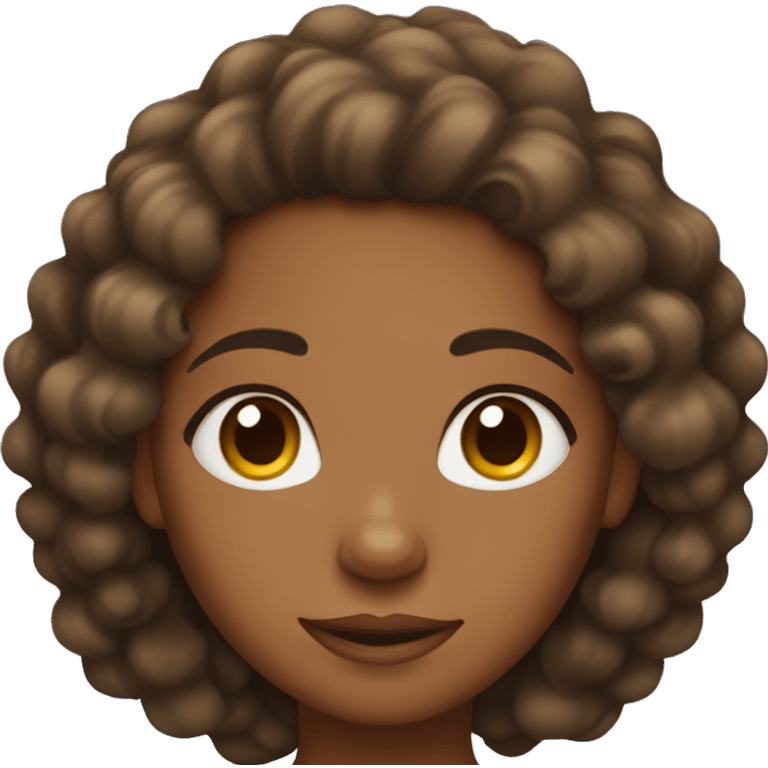 Brown girl with curly hair emoji