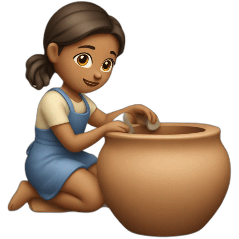 girl behind pottery wheel emoji