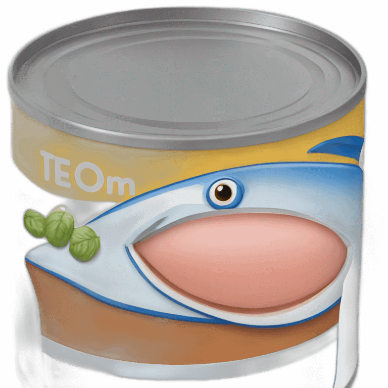 can of tuna showing a blue boat emoji