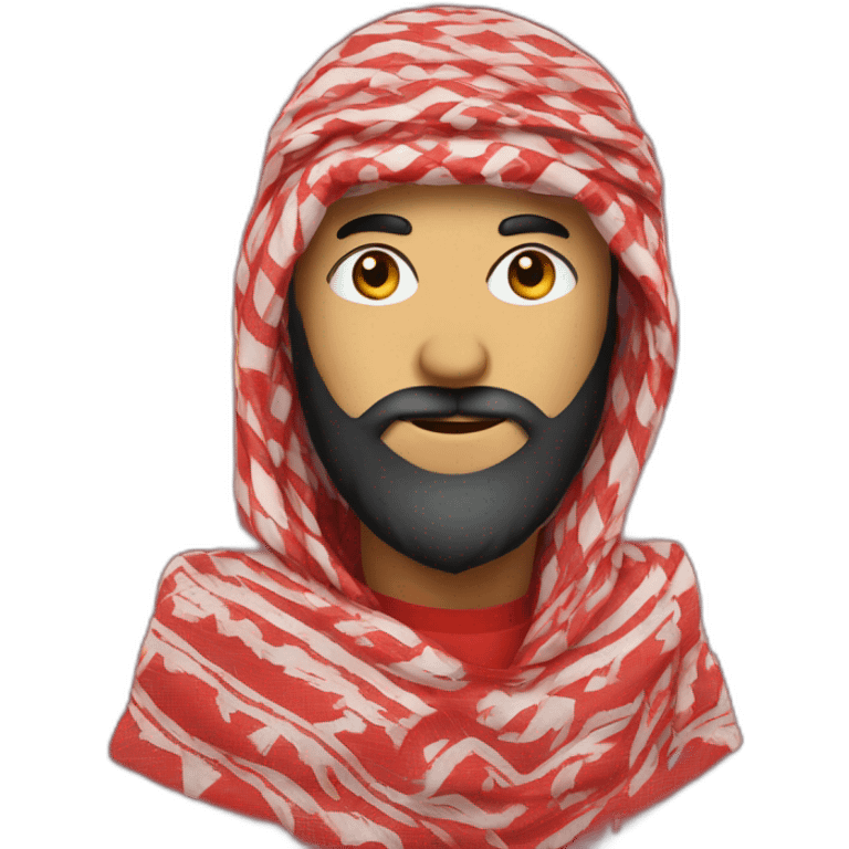 red Keffiyeh with a beard emoji