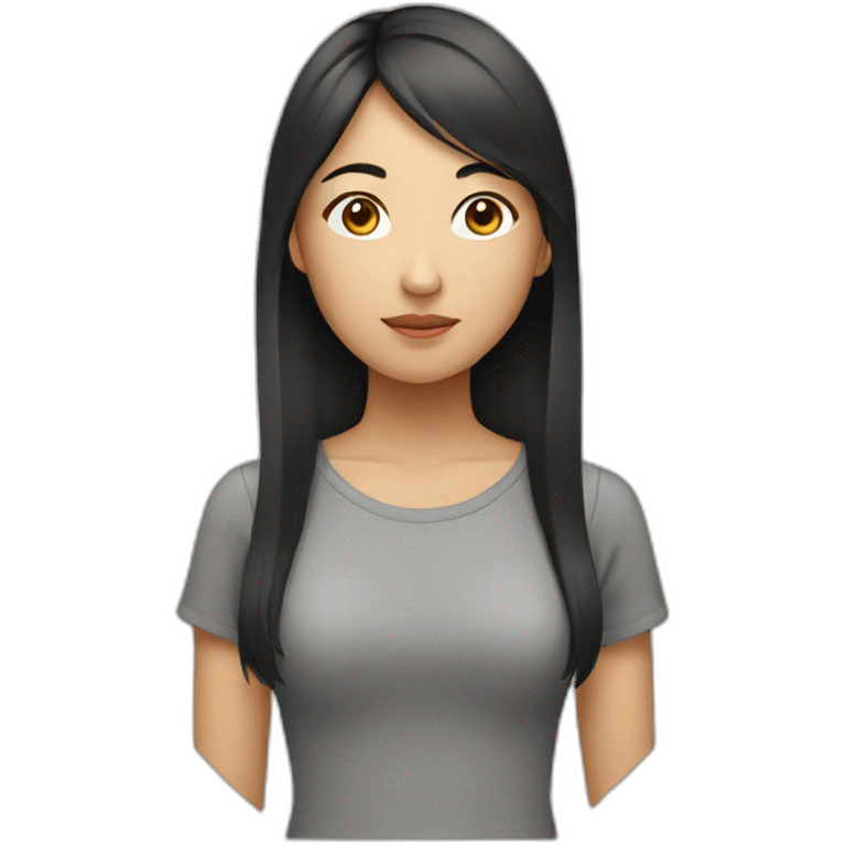 asian young woman thinking emoji