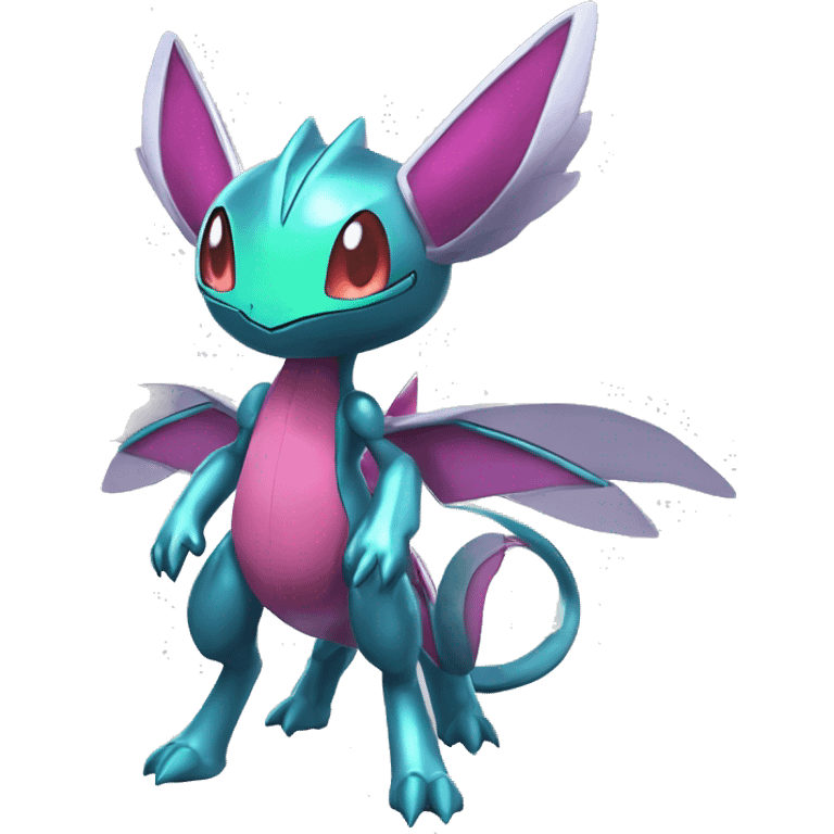 Cool Edgy Cute Chibi Legendary Shiny Fakemon-Pokémon-Genesect-Flygon With Full Body Detailed High Quality emoji