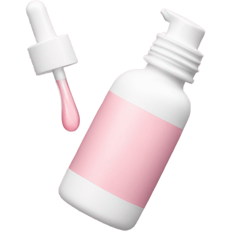 pastel pink and white serum bottle  emoji