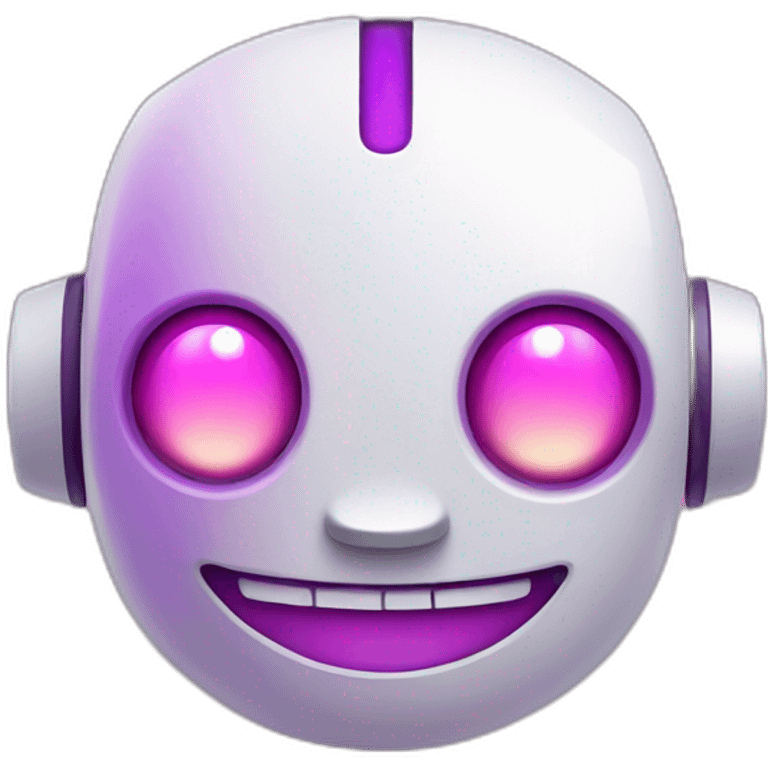 Robot with a smile and purple pink gradient emoji