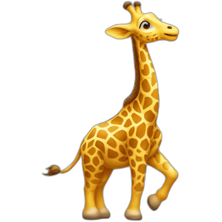 Girafe qui danse sur un éléphant  emoji