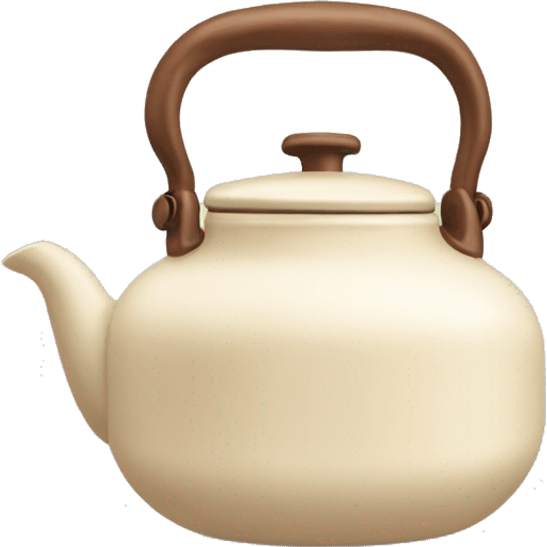 Cream colored heart shaped kettle emoji