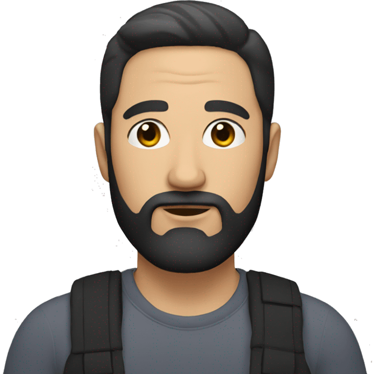 white Man with circle beard and short black hair emoji