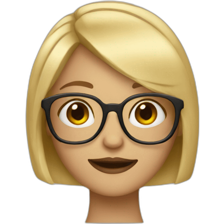 blonde girl with bob hair in glasses emoji